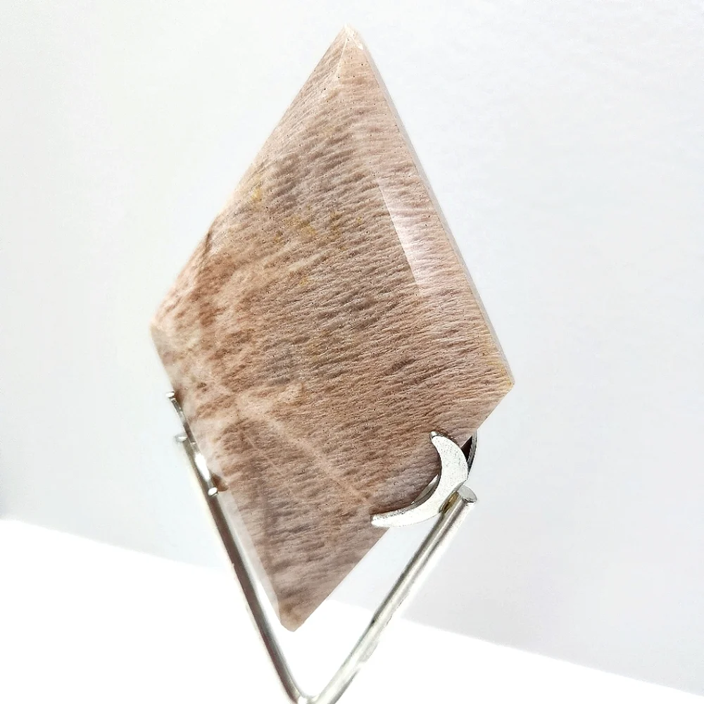 RARE pink amazonite diamond carving with silver stand - crystals gemstone rock - Picture 3 of 12